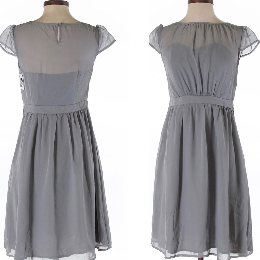NWOT $75 Tevolio Gray A-Line Silhouette Kned Length Dress 4